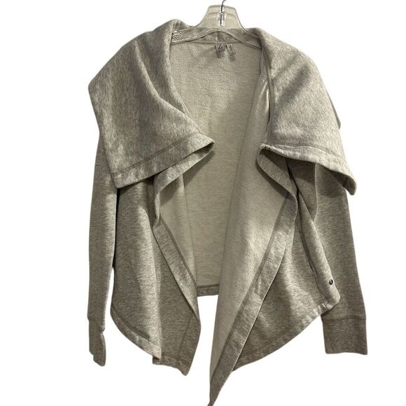 Zella Women's Shooting Star Drape Gray Cardigan Sweater Size S Open Front - Picture 13 of 16